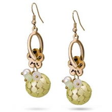 爱情的魔法物语 绿意盎然的扭花镂空球形合金耳环